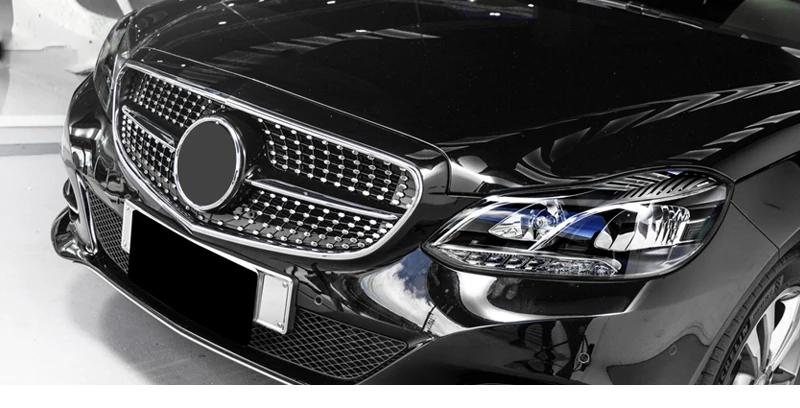 Бриллиантовая решетка для Mercedes W212- GT стиль ABS материал передний бампер решетка для Benz E класс W212 подтяжка лица
