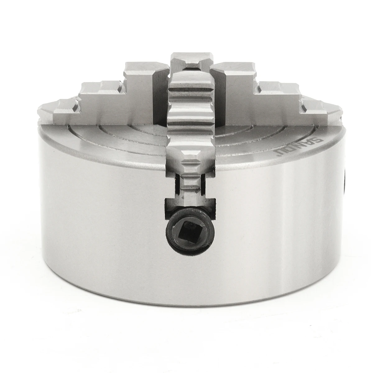 Tanie K72 80 K72 100 K72 125 4 szczękowy uchwyt tokarski 80mm 100mm 125mm niezależny 1 szt. Uchwyt wiertarski bezpieczeństwa 3 szt. Śruba montażowa