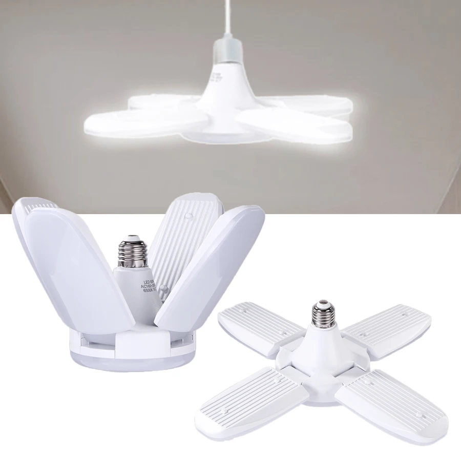 

LED Pendant Light Foldable Fans Bulb Angle Adjustable Ceiling Lamp Energy Saving Foldable Fan Blade Ceiling Lamp E27 220V