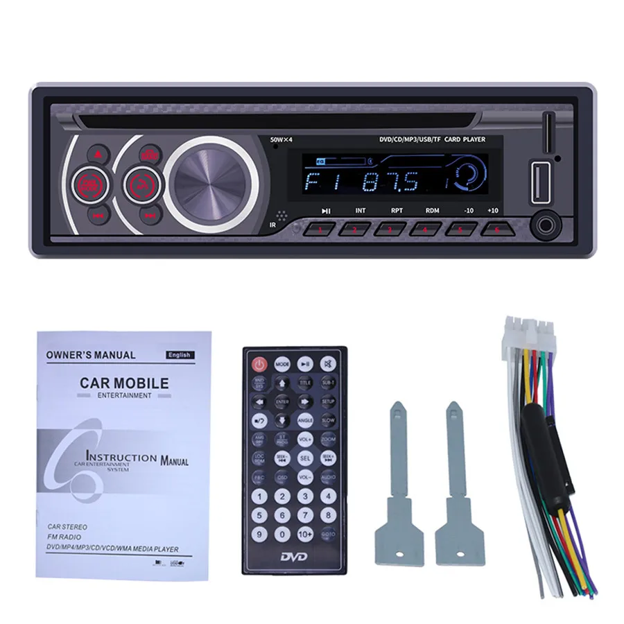 1DIN автомобильный DVD плеер MP3 Стерео Авторадио BT аудио беспроводной пульт дистанционного управления Автомагнитола