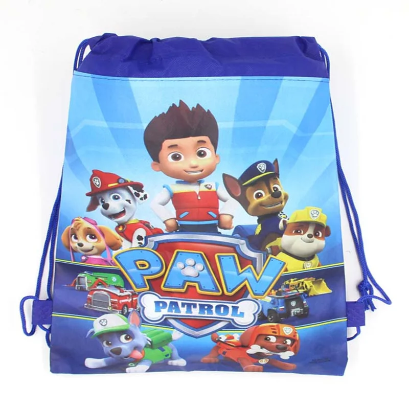 Новые Вечерние рюкзаки Paw Patrol из нетканого материала с кулиской, Подарочная сумка, школьные сумки, одноразовые наборы посуды, вечерние принадлежности