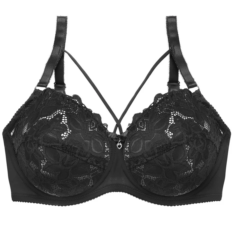 

Plus Size Full Lace Bra For Women Bralette Female Underwear Brassiere Sexy Thin Push Up Bras Women Intimate Lingerie CDE CUP