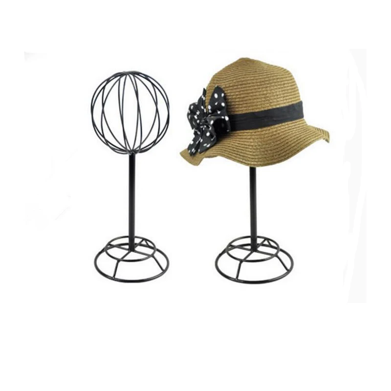 

Hot sale Hat storage rack metal peak cap display stand straw hat sunhat shelf holder wig rack for Boutique display props