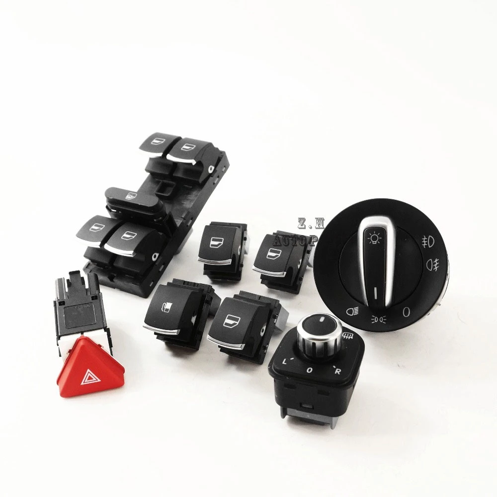 NEW 8Pcs Chrome Headlight Side Mirror Window Trunk Switches Sets 5ND 941 431 A XSH For VW Jetta Golf MK5 Rabbit | Автомобили и