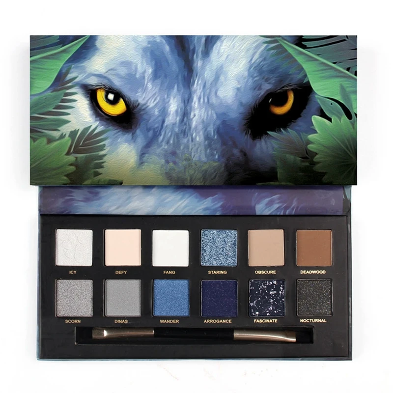 

12 Colors Eye Makeup Eyeshadow Palette Matte Pearlescent Glitter Smoky Eyeshadow Palette Animal Eye Pro Shadow Kit Cosmetics