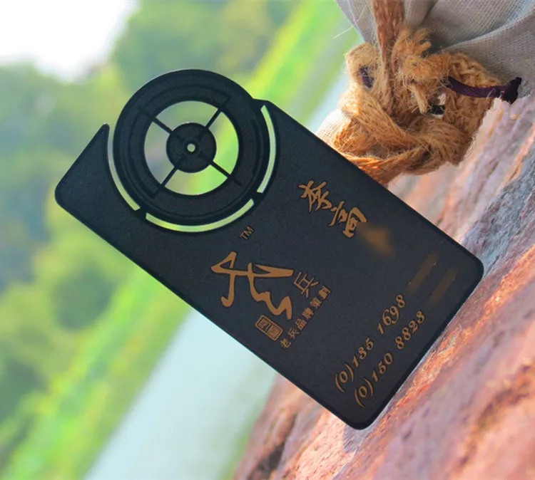 Металлическая визитная карточка с гальваническим покрытием карточка из темного металла матовая отделка Кейтеринг компания президент визитная карточка