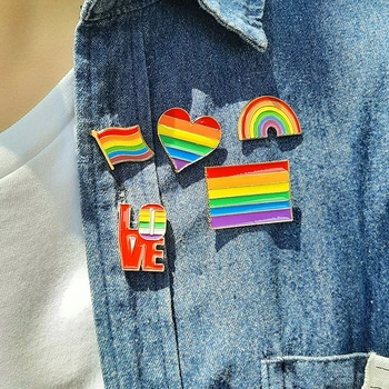 

Vnox Brooch Set for Men Women Rainbow Colorful Heart Flag Jewelry Metal Brooches LGBTQ Pride Love Accessory