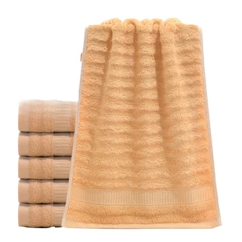 

5pcs Bathroom Face Towel Portable High Absorbent Soft Spa Gift Bamboo Fiber Hand Wave Pattern Multifunction Washable Washcloth