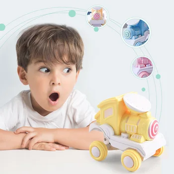 

Children Mini Toy Train Stunt Press 360Degree Rolling Inertia Car Toy for Kid Toddler YJS99