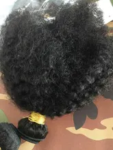 Extensiones de cabello humano Afro rizado para mujer negra, 4 mechones, extensión Natural, Clip de pelo rizado, Color 1b, Super Icon, 8-20 pulgadas