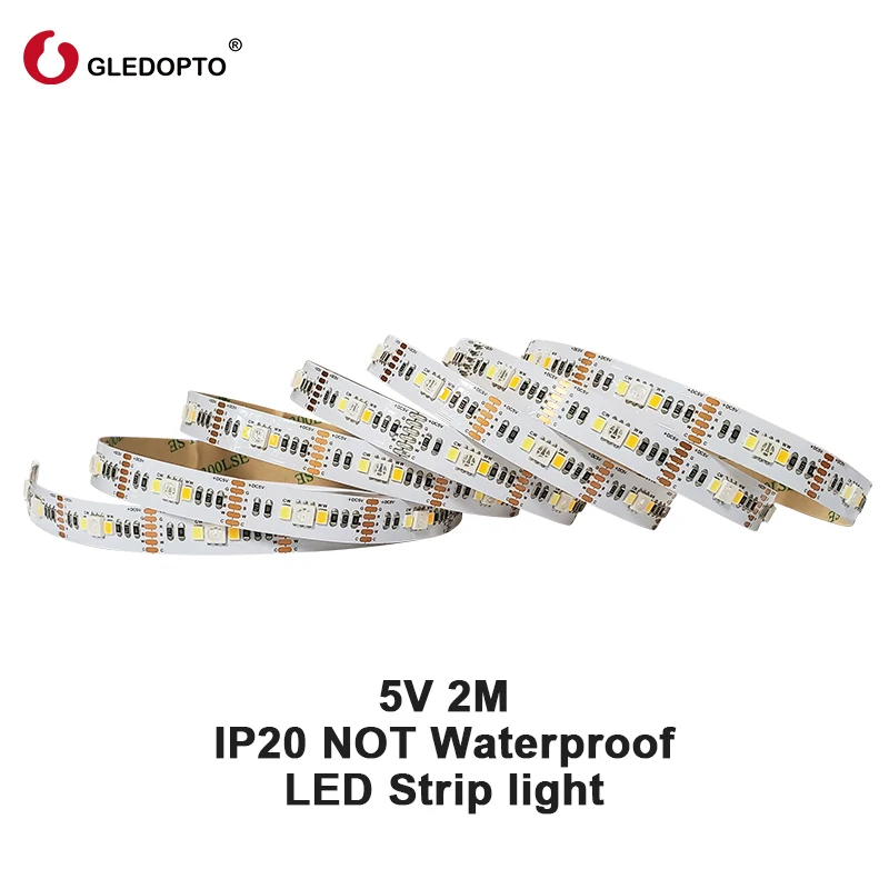 

GLEDOPTO ZigBee smart light LED strip 5V RGB+CCT dimmable LED strip Light Kit 2M Work With Zigbee Hub Ec