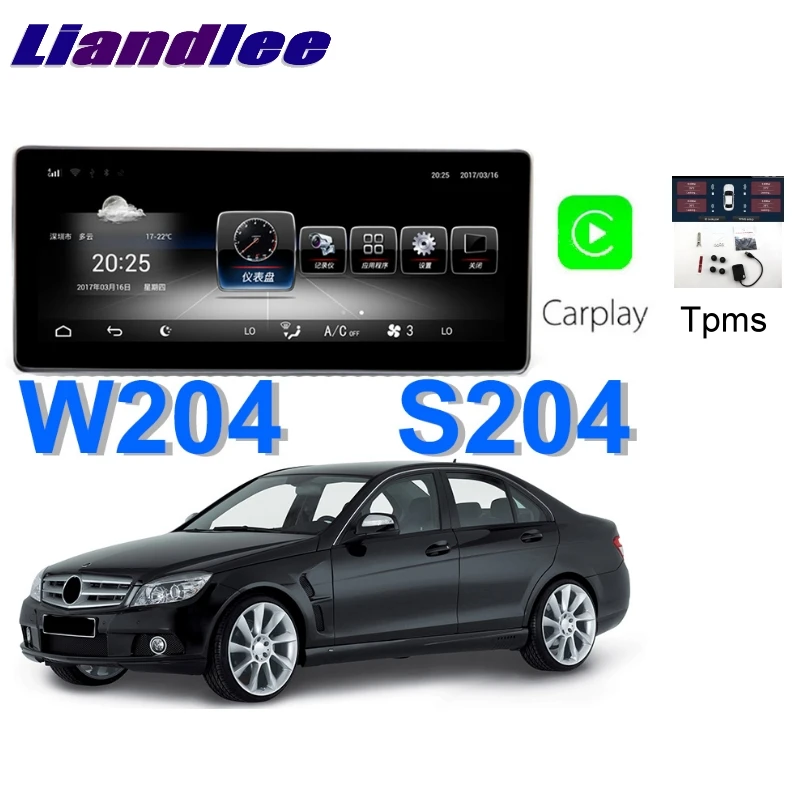 Liandlee автомобильный мультимедийный плеер NAVI для Mercedes Benz MB C 63 AMG C220 C250 W204 S204 CarPlay TPMS Стерео gps навигация