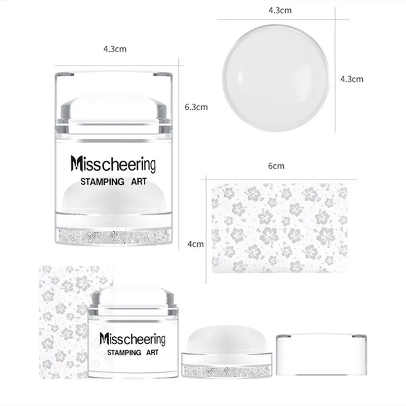 1 Набор двухконцевые прозрачные силиконовые штампы для ногтей с скребок для изображений набор штамповки наборы для ногтей Аксессуары для дизайна ногтей