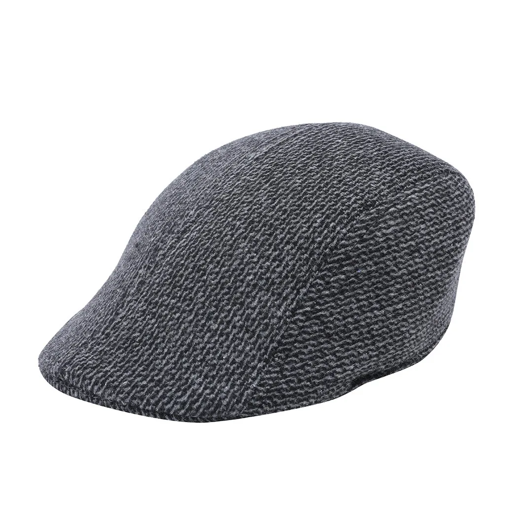 Мужской берет s Зимняя теплая мягкая вязаная шапка с козырьком для мужчин и женщин Повседневный дышащий плоский берет комфортный однотонный берет Bomme