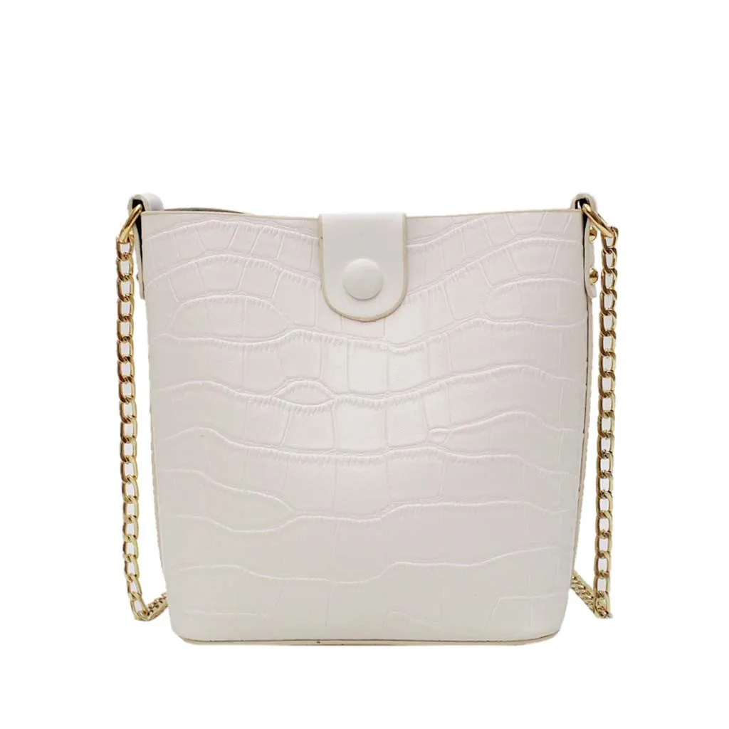 Крокодиловая сумка через плечо для женщин сумка на плечо брендовая дизайнерская женская сумка Роскошные Сумки из искусственной кожи Сумочка сумка - Цвет: Белый