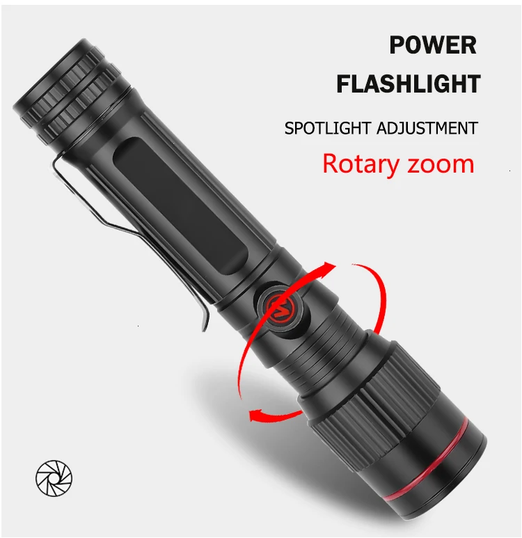 Brightest XHP90 Rechargeable LED Flashlight Powerful XHP70.2 Torch Super Waterproof Zoom Hunting Light Use 18650 or 26650 Battey