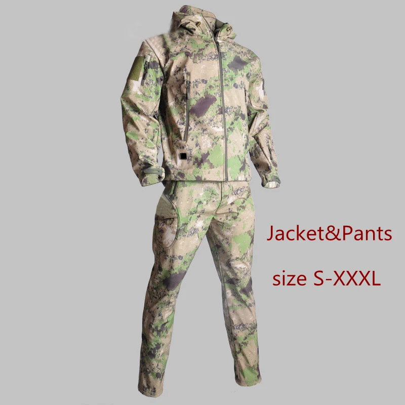 Военная Униформа Camoufalge тактическая куртка + брюки водонепроницаемая охотничья