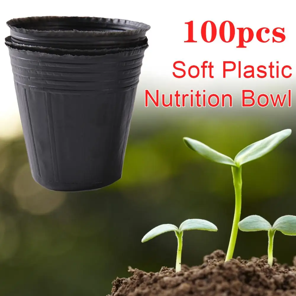 

High Quality 100x Plastic Flower Pot Plant Nursery Flowerpot Seedlings Planter Containers Set Garden Plant Seedling Pots Tools