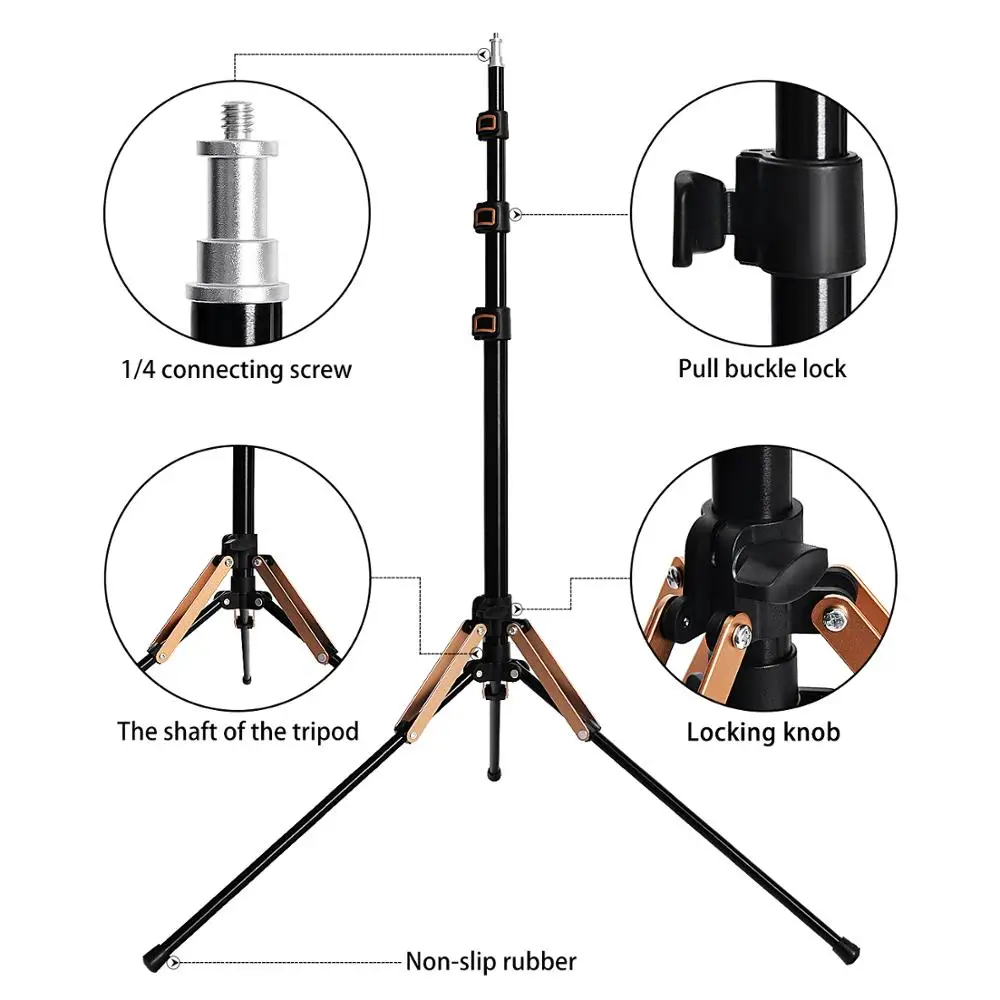 Bolsa para Estúdio Suporte com 1 Fosoto Tripé - 4 Parafuso Levar Fotográfico Iluminação Flash Guarda-chuvas Refletor Ft-195 Led Luz - Image 6