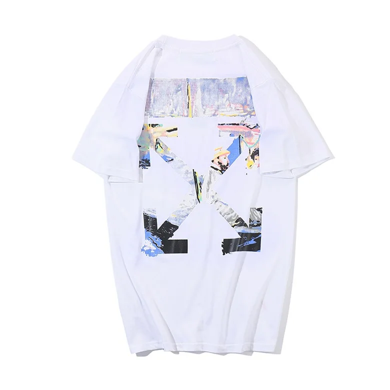 OFF-WHITE новая картина маслом граффити стрела уличный танец одежда мужская футболка с коротким рукавом хип футболка хип-хоп