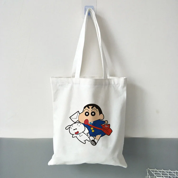 Crayon Shin-chan Сумка-тоут для ежедневного использования текст Сделай Сам пользовательский принт логотип сумка для покупок эко многоразовая утилизация холст