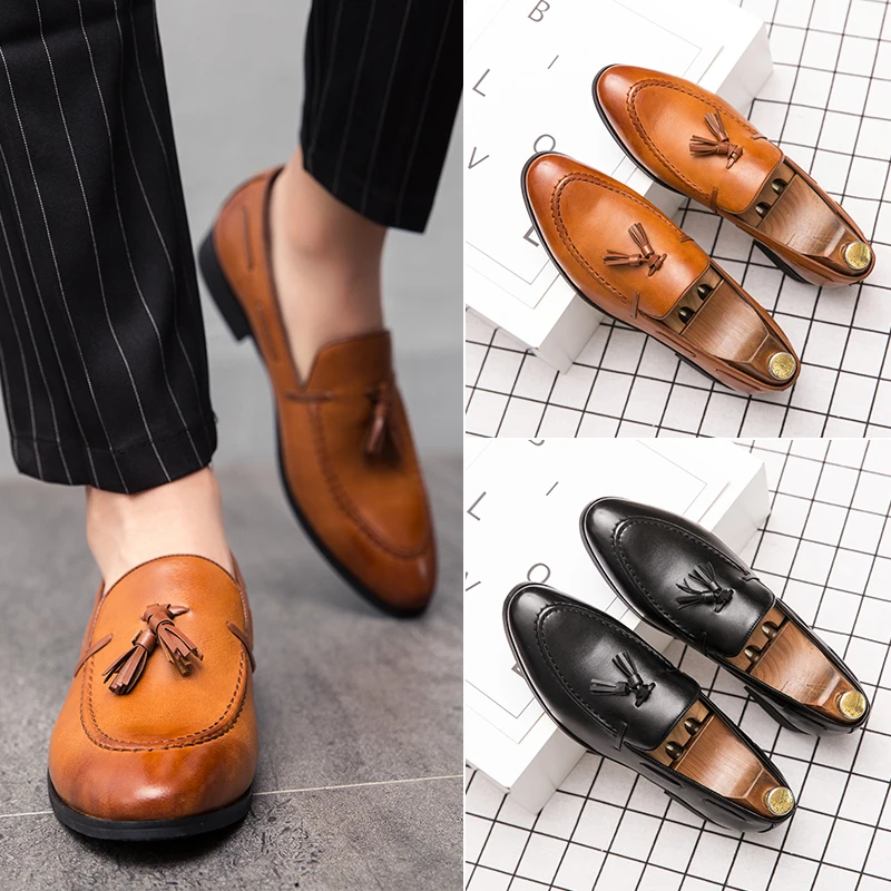

Zapatos De Hombre Men Tassel Leather Shoes Outdoor Loafers Boat Slip On Driving Shoes Breathable Men Casual Wedding Party Shoe I