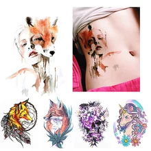 1pc Girls Temporary Tattoos For Women Waterproof Black Tattoo Stickers 3D Blossom Lady Shoulder DIY