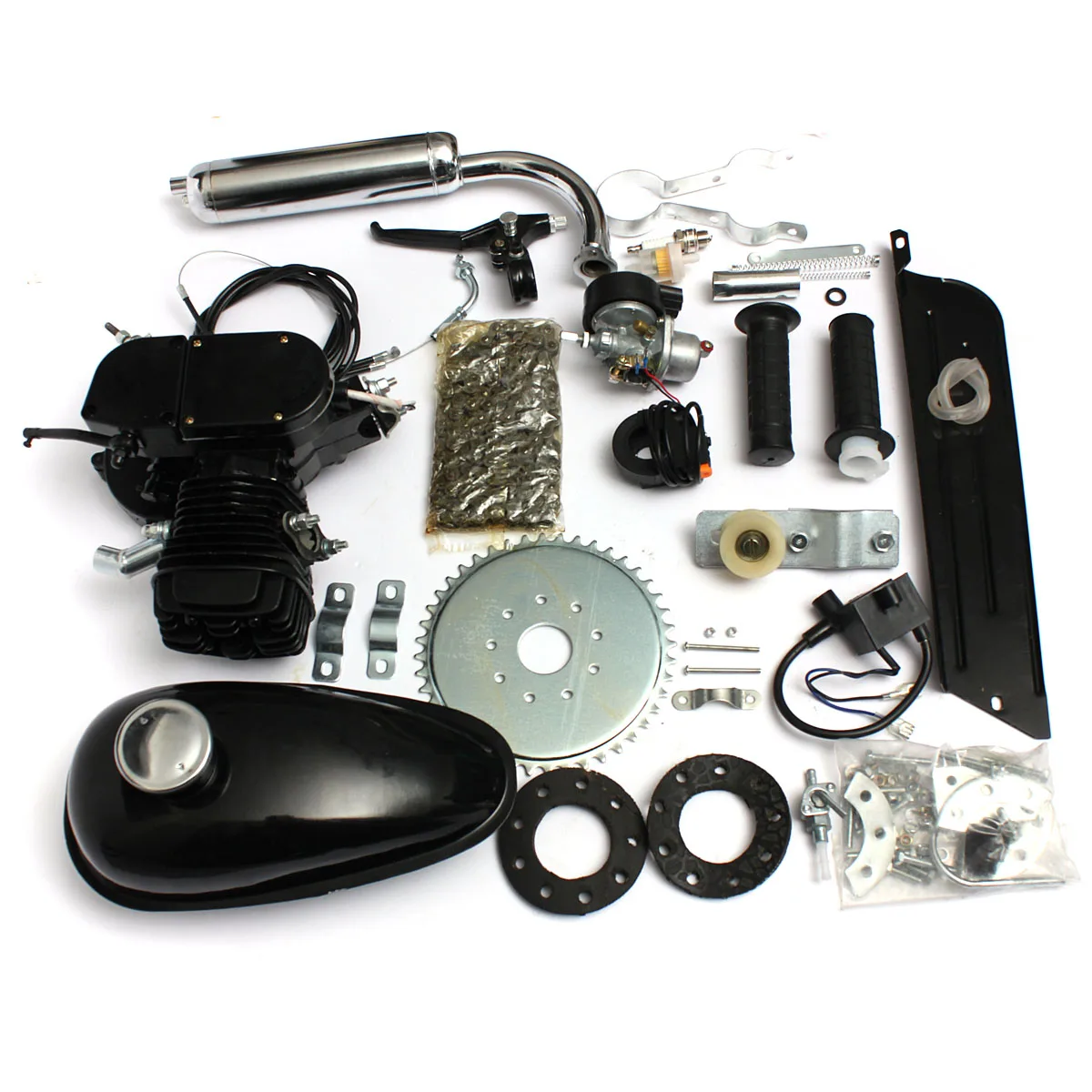 

50cc 2-Stroke Cycle Motorized Bike Bicycle Black Body Engine Motor Parts Kit Electric Vehicle Motorcycle Accessories New
