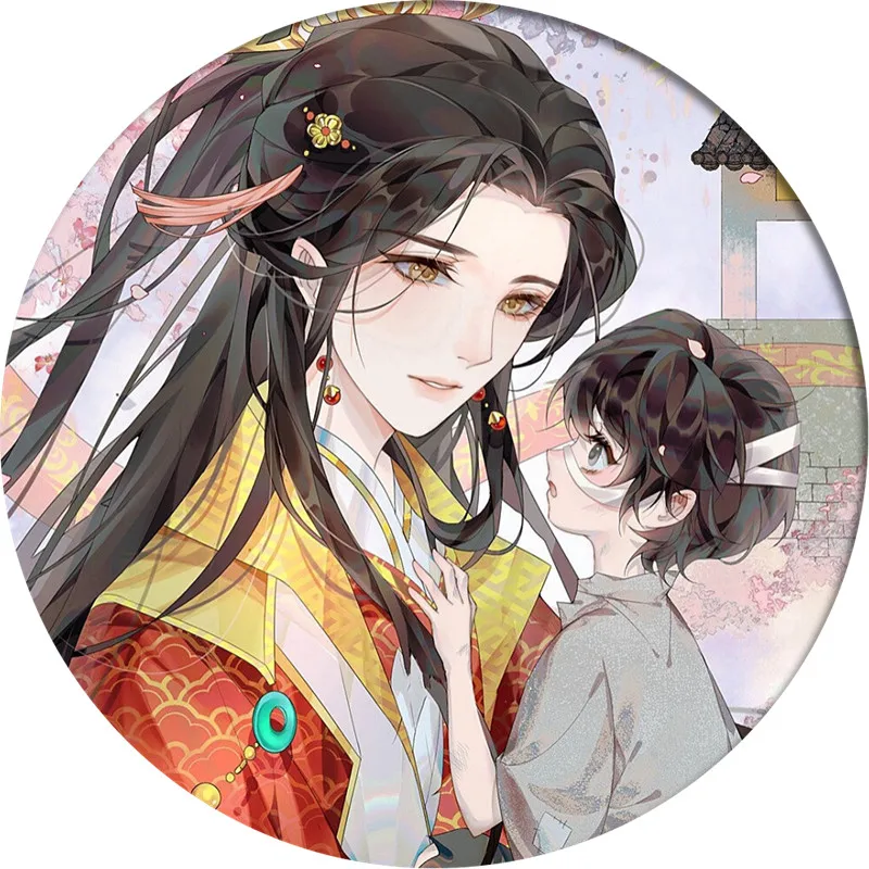 Cartoon tian guan ci fu Hua Cheng Xie Lian Cosplay Badge Brooch Pin Anime Accessories For Clothes Backpack Decoration gift