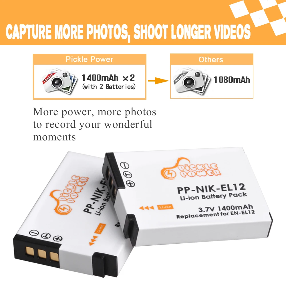 High-Capacity Rechargeable Battery with Charger