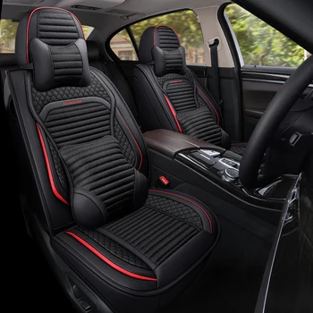 

Full Coverage PU Leather car seat cover flax fiber auto seats covers for seat altea xl arona ateca cordoba ibiza 6j 6l