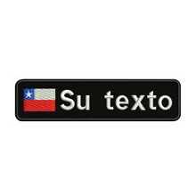 O remendo feito sob encomenda do texto das listras do remendo do chile 10x2.5cm da bandeira chilena remendos do revestimento do emblema ou do velcro para o chapéu da roupa