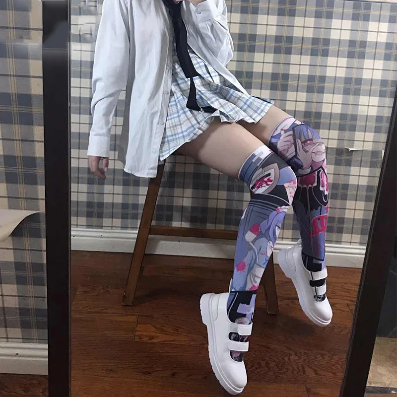 

Anime Seven deadly sins-jealous Graphic Print Overknee Stockings Lolita girl Long High Stocking