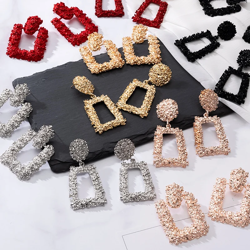 Moda bildirimi küpe büyük kadınlar için geometrik küpe asılı Dangle küpe damla küpe 2020 Modern kadın mücevheratı