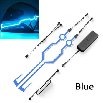 

Motorcycle Night Riding Cold Light Signal Waterproof Durable Helmet Moto Kit Flashing Stripe LED Light Luminous Helmet Sticker