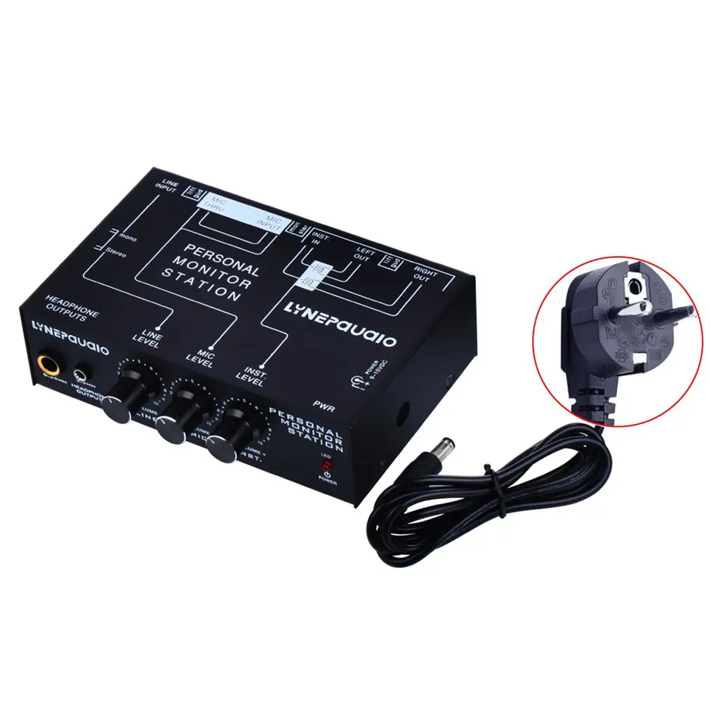 

Professional Three-Channel Stereo Microphone Mixer Balanced Signal Output With Headphone Monitor Volume Adjuster
