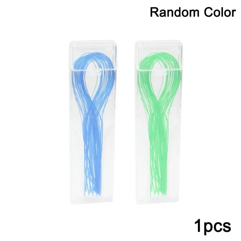 

Color random Oral Dental Floss Threader flossing needle toy wear lead hoops to correct through lead braces steel dental traction