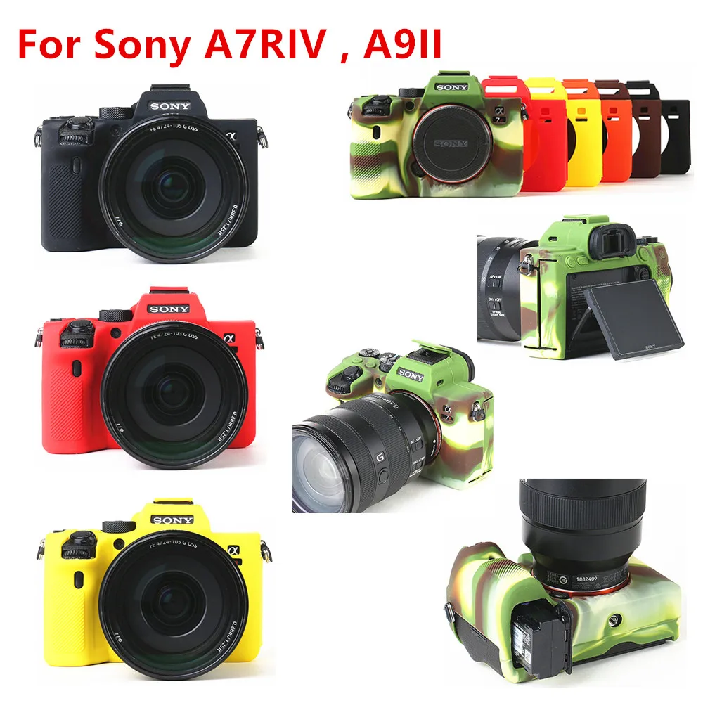 Silicone armor skin case cover camera bag for Sony A7M4 A7IV A7C ZV-1 ZV1 A7S A7R A7 IV III II A7III A7M3 A7RM4 A7M2 A9II A9M2