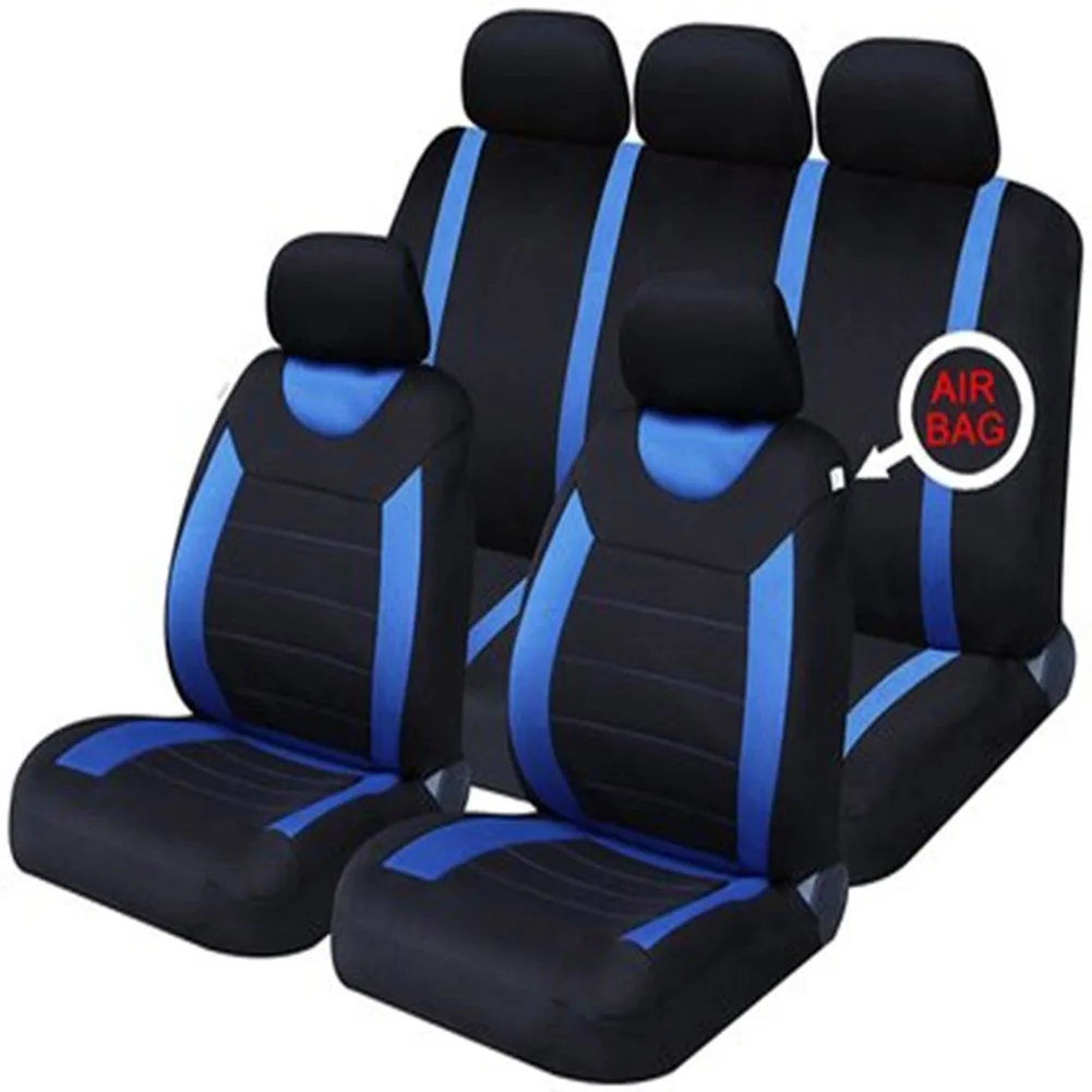 Universal Car Seat Covers Front Rear Head Rests Full Set Auto Seat Cover