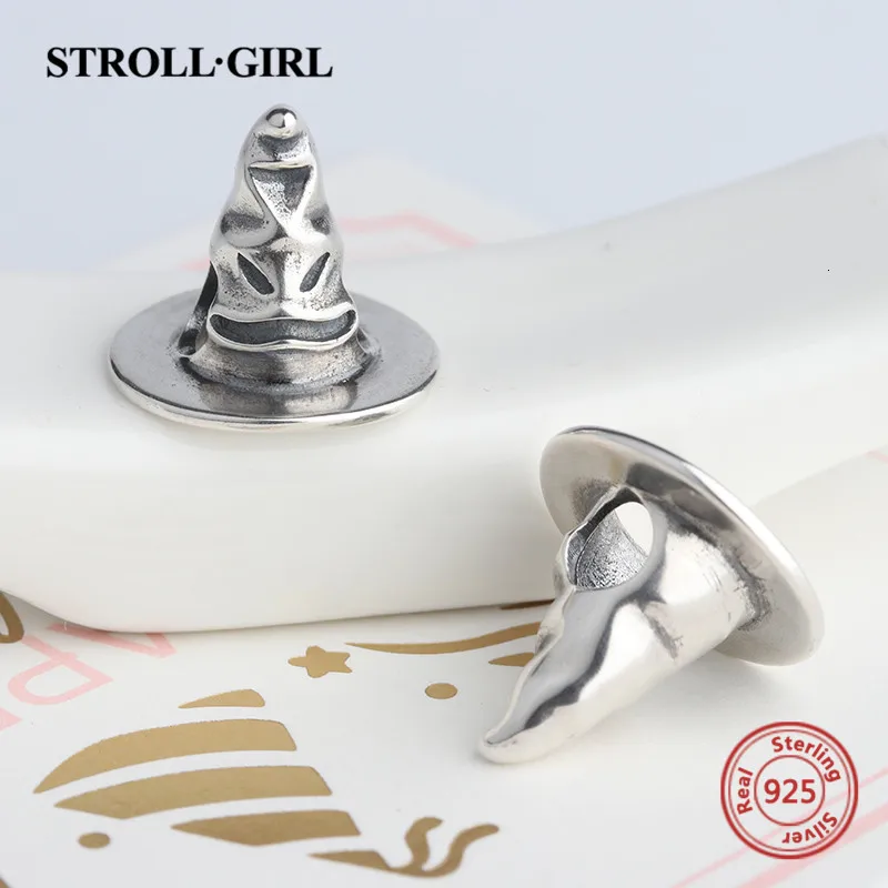 Strollgirl Лидер продаж 925 пробы серебро "шляпа" окислительная шарма бусины, подходят к оригиналу Pandora, браслет для Для женщин ювелирных изделий подарок