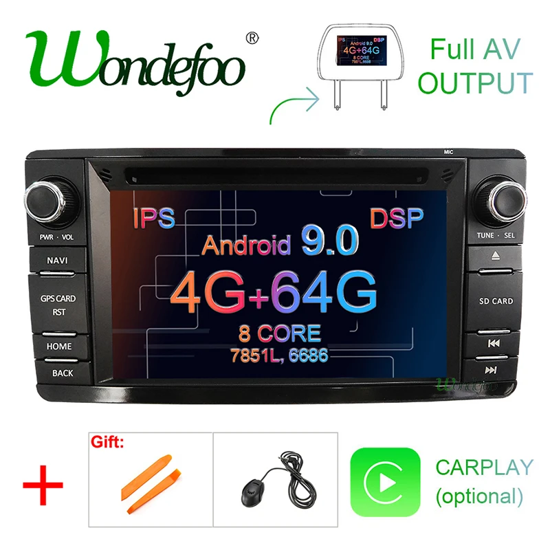 DSP 2 din Android 9 0 4G RAM 64G ROM автомобильный dvd для Mitsubishi Outlander 2013 2016 Pajero GPS радио