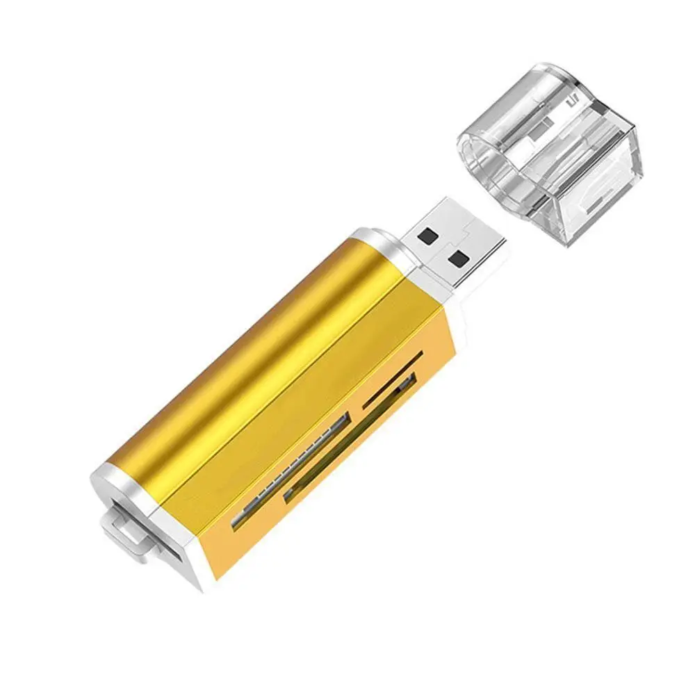 Цвет: желтый USB 2,0 многофункциональный считыватель смарт-карт памяти OTG адаптер мини-считыватель карт для OTG/TF/SD Micro SD компьютер ноутбук - Цвет: Цвет: желтый