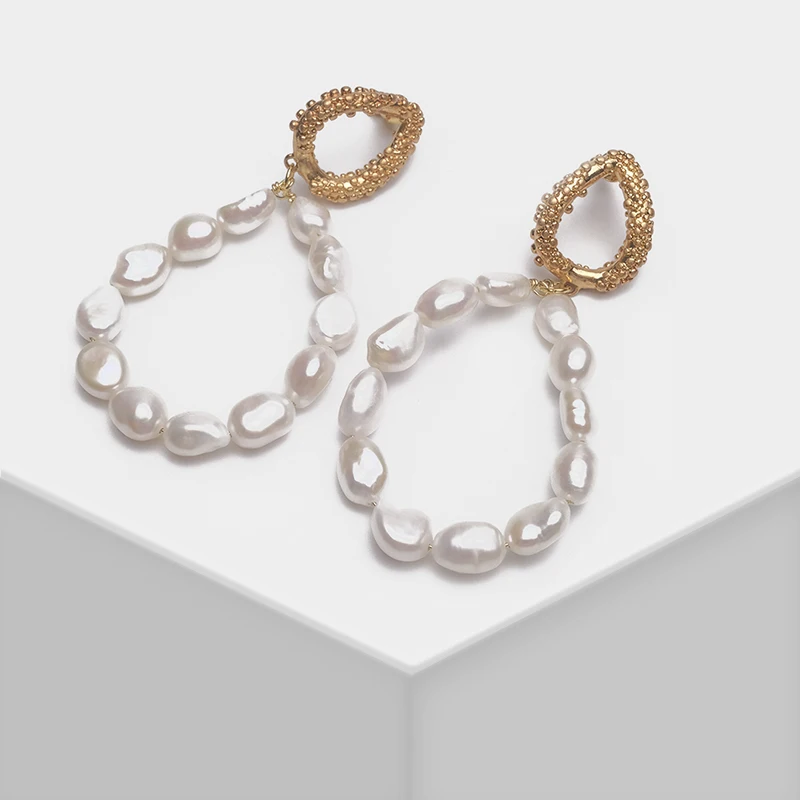 

Amorita boutique Water drop design fashion pearl drop earrings