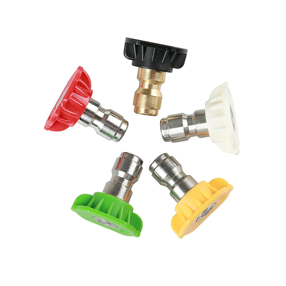 5pcs/set High Pressure Washer Spray Nozzle Tips Variety Degrees 1/4 Connector 