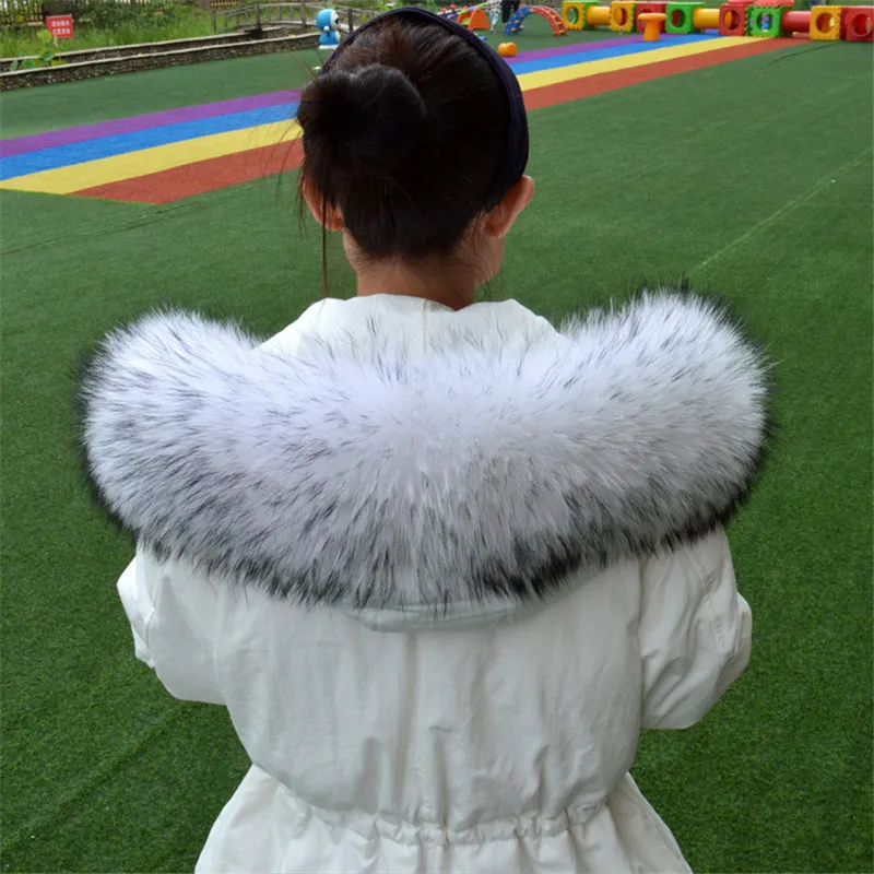 Genuine Real Raccoon Fur Collar Scarves Natural Raccoon fur Shawl Women Parka Coat Hood Trim Collar warm Fashion solid wrap