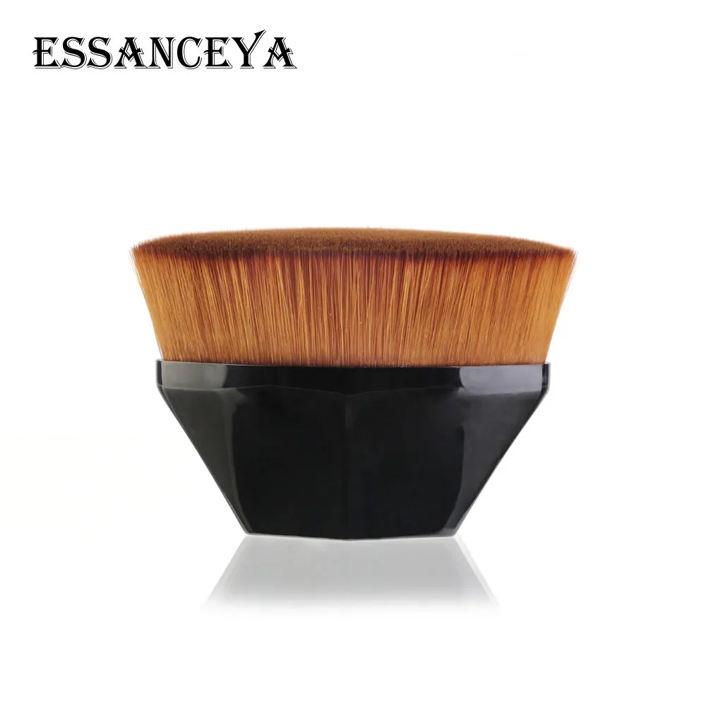 ESSANCEYA, 1 шт., набор кистей для макияжа BB Cream, плоская кисть для пудры, гладкая плотная Кисть для макияжа с коробкой, косметический инструмент для красоты - Handle Color: black