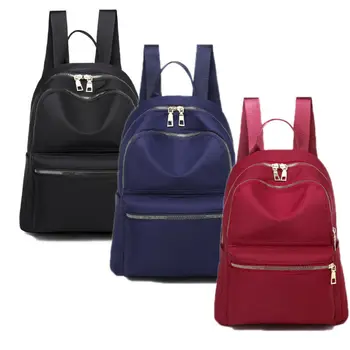 

2019 new female girl ladies fashion backpack backpack travel shoulder college bag solid color backpack Oxford