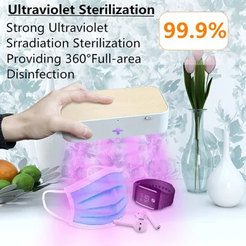 

Car UV Sterilizer Box 15W Wireless Fast Charging 2-in-1 Cleaning Box Ultraviolet Sterilizer Cleaner Disinfect for Phone Mask Key
