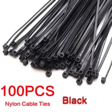 100PCS Black Self-Locking  Nylon Plastic  Cable Ties 4X200 3X200 5X300 Zip Tie Fixing Ring Wire and Cable Tie Cable Management