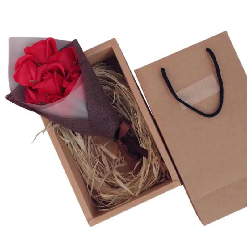 Фестиваль мыло цветок Креативный красивый ручной работы мыло роза цветок коробка твердый переплет DIY подарки на день рождения девочка мама подарок на день рождения - Цвет: XOG571A